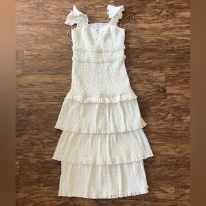 SAYLOR Ivory Tiered Dress